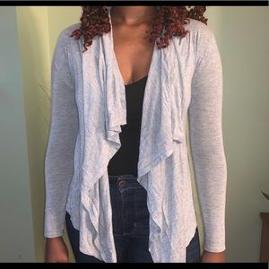 Heathered grey cardigan